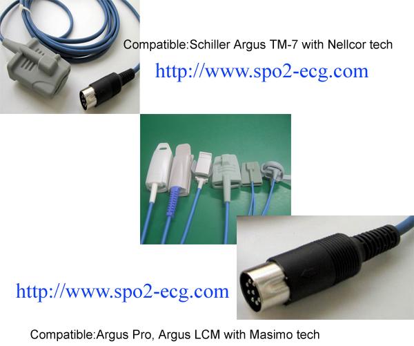 쉴러 아르구스 TM-7를 위한 외과 유아 SPO2 손가락 감지기 7 핀 커넥터